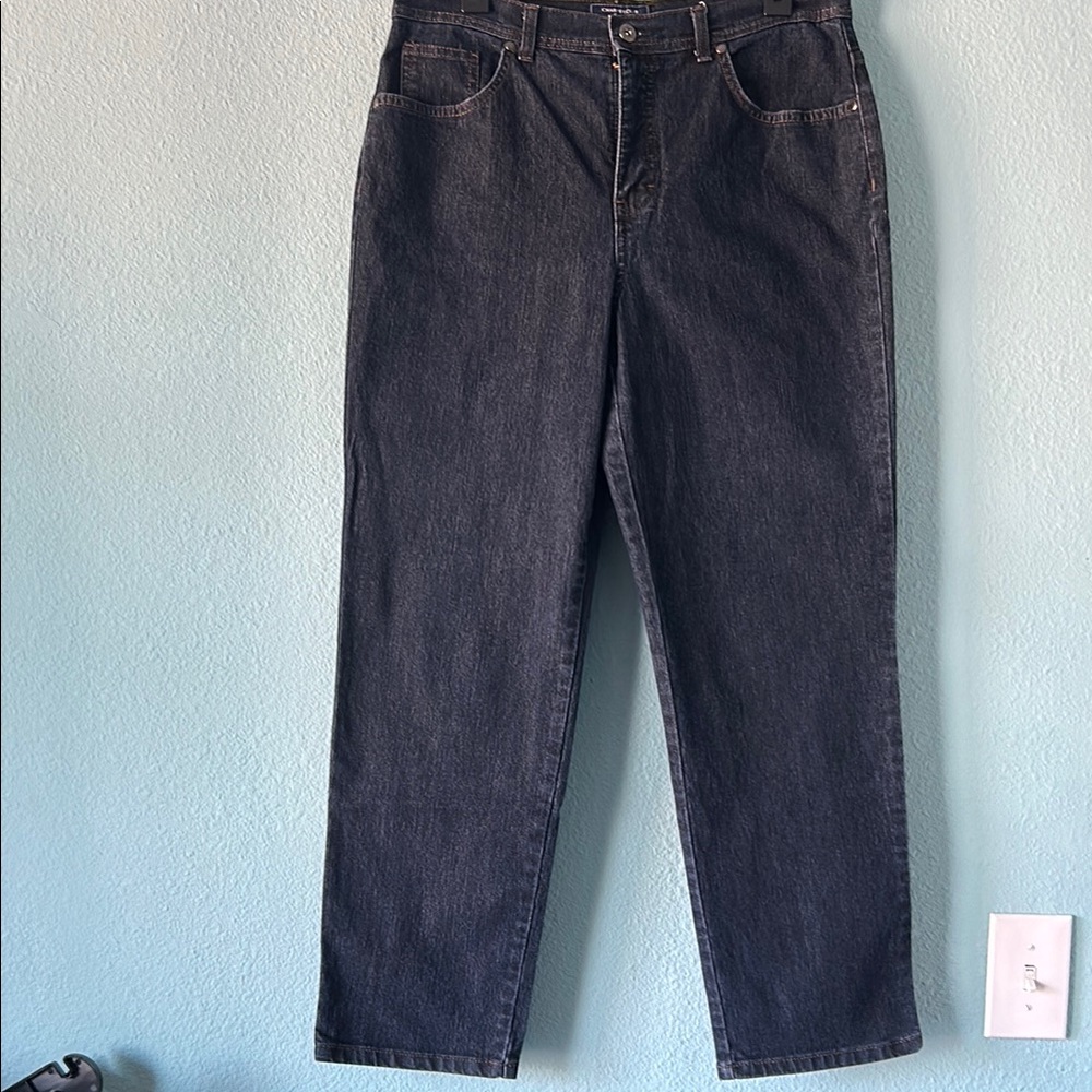 Charter Club Dark Blue High Rise Straight Leg Jeans Size 12 Short